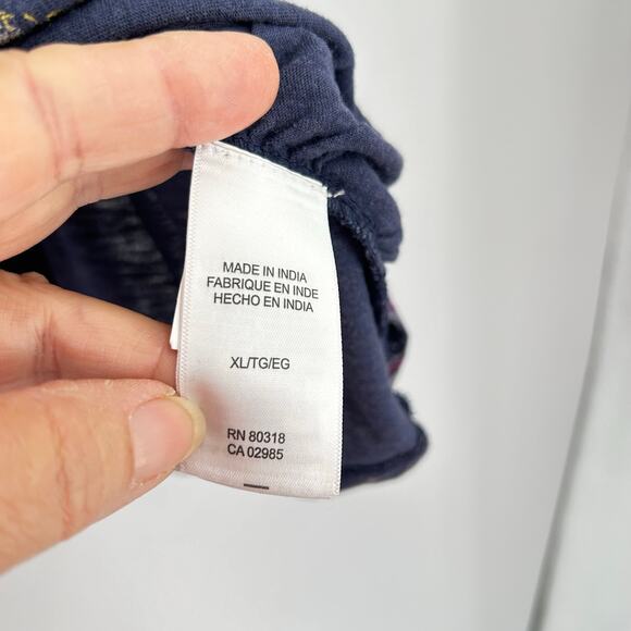 Lucky Brand Boho Paisley Modal Blend Twist Front Short Sleeve Top Women’s XL - Picture 8 of 9